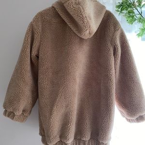 Teddy zip up coat with hood